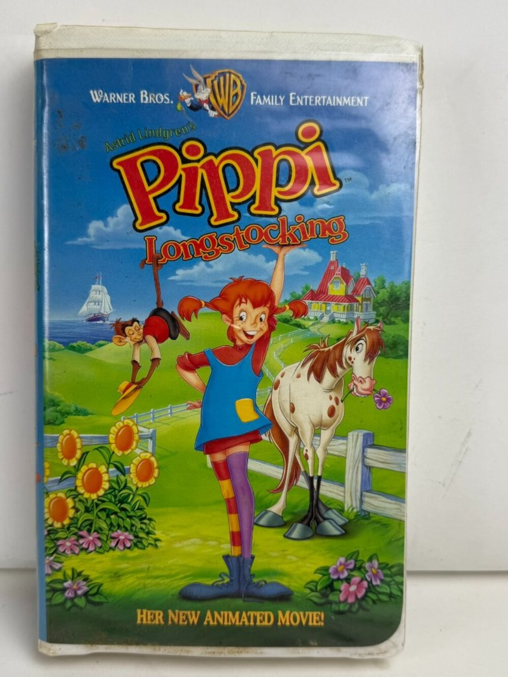 Pippi Longstocking Animated Movie VHS 1997 Warner Bros Clamshell Case Tested